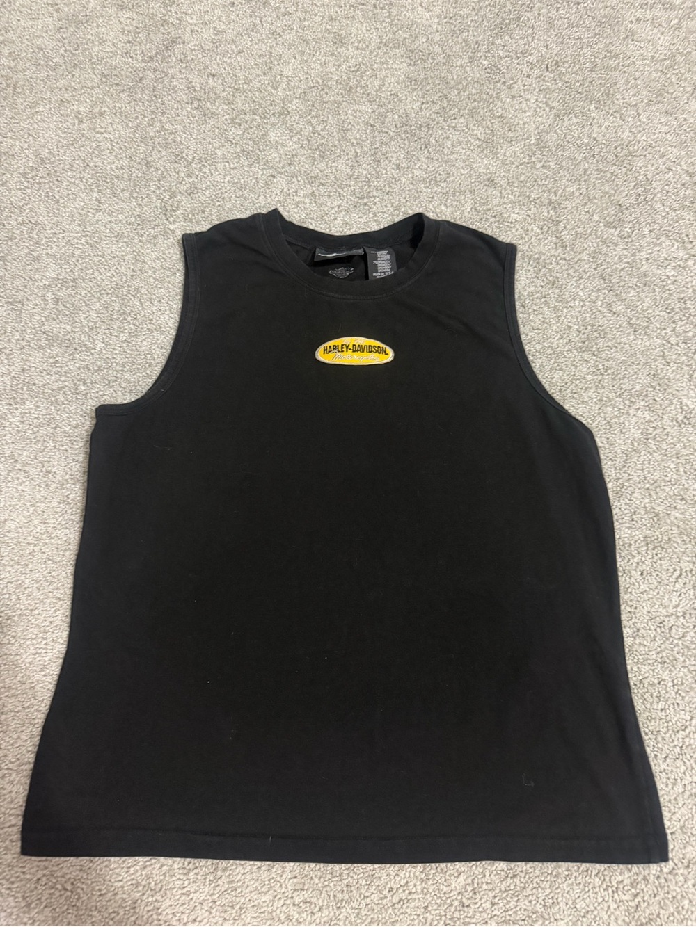Women Harley-Davidson Black Tank with Yellow Logo Patch